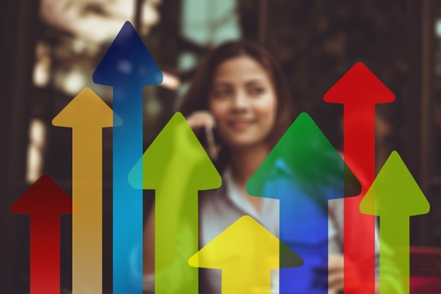 Colorful arrows representing growth and improvement