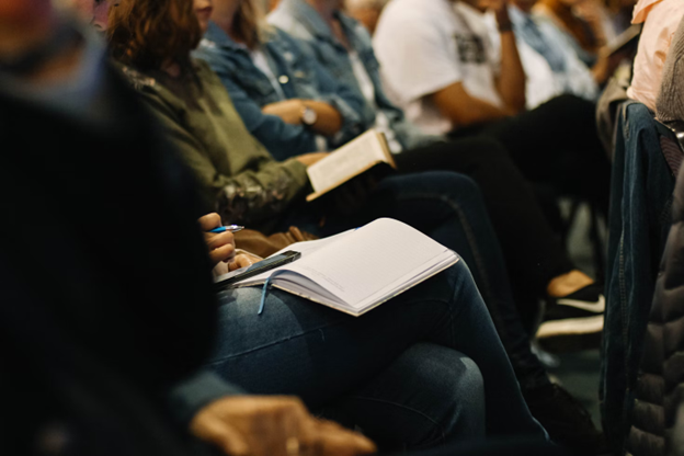 Church congregation during a service
